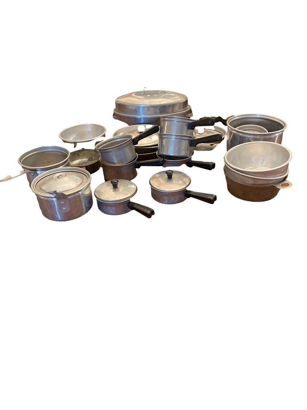 Vintage 26 Piece Silver Aluminum Child’s Play Cookware Set
